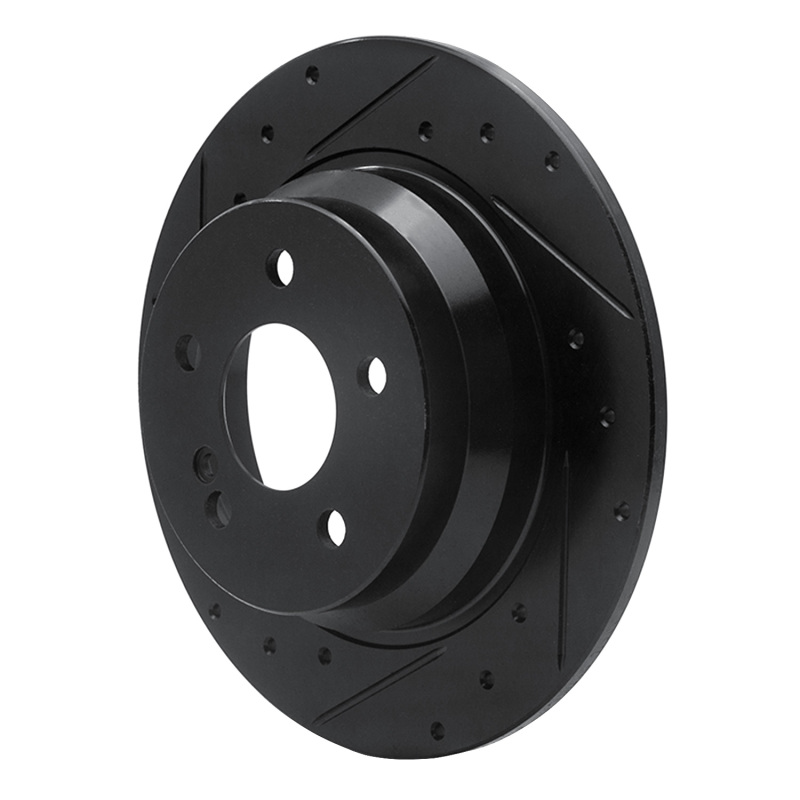 Mercedes-Benz E280 Brake Rotor (1) - Rear Left - R1 Concepts - Drilled & Slotted - Black - `03-`16